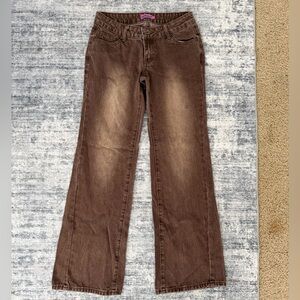 Edikted Brown low rise bootcut jeans